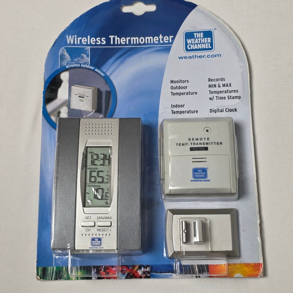 The Weather Channel Wireless Thermometer WS-7013TWC-CBP Silver Indoor Outdoor